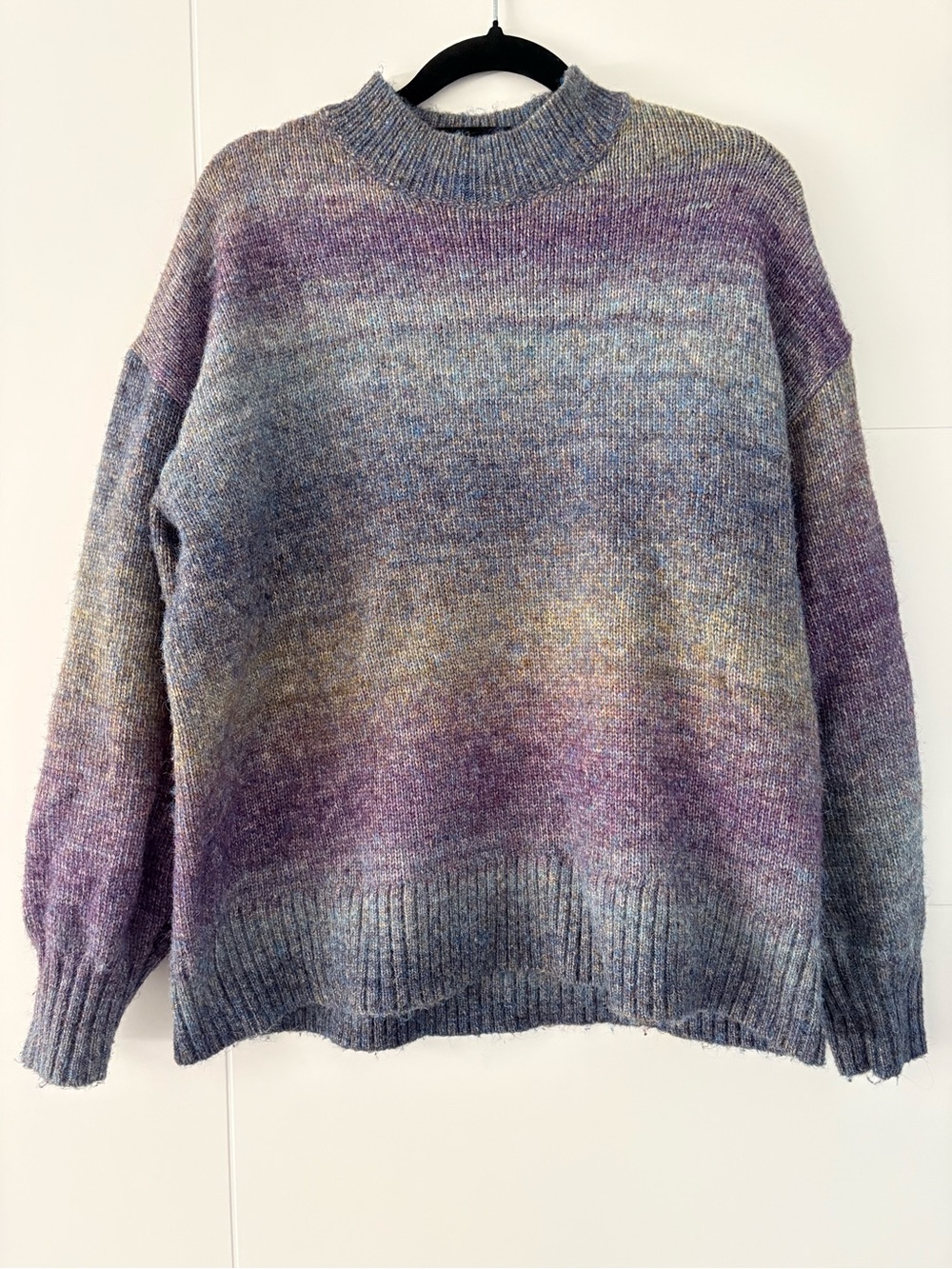 Reitmans Multicolor Heathered Purple and Gray Turtleneck Sweater